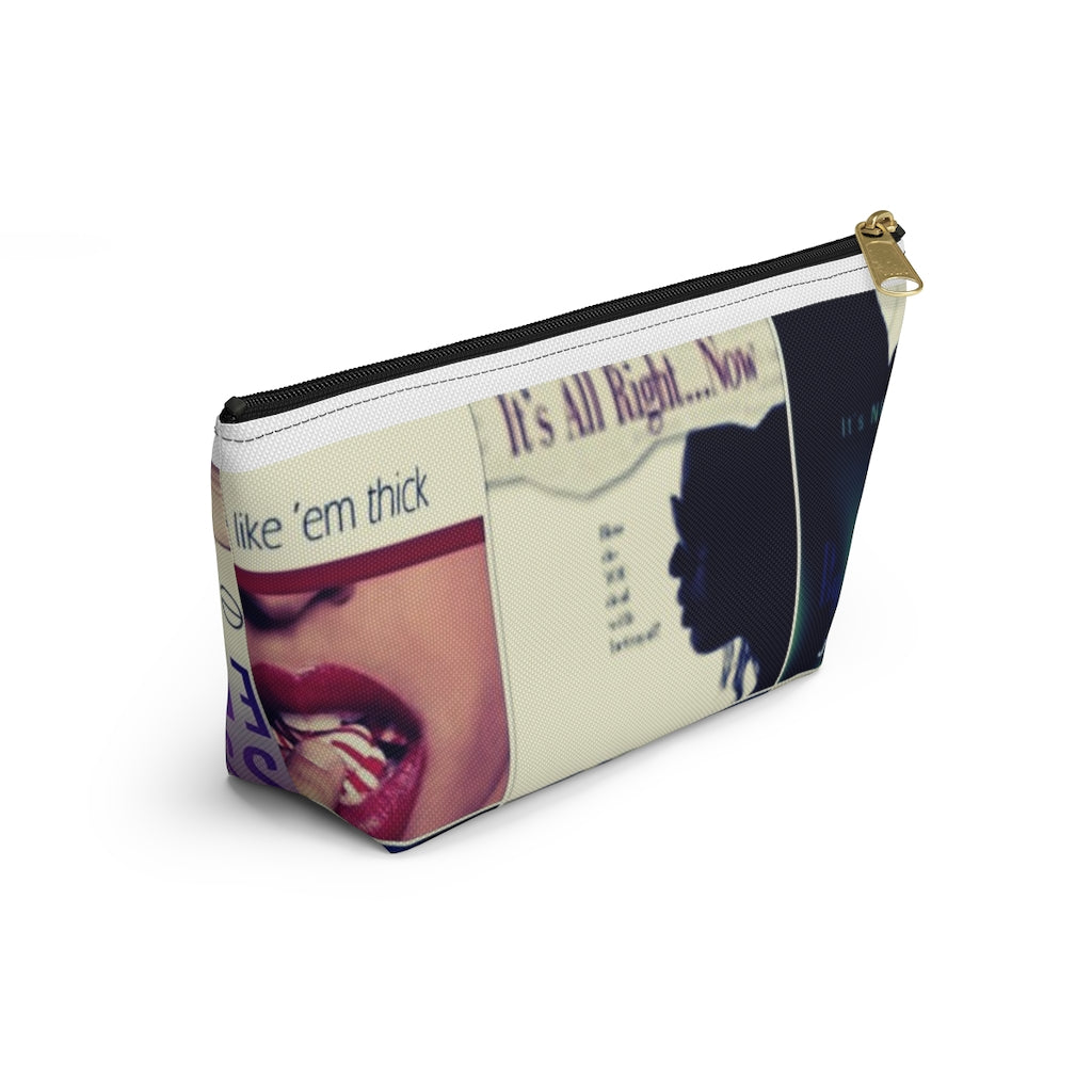 Book Collage Accessory Pouch w T-bottom