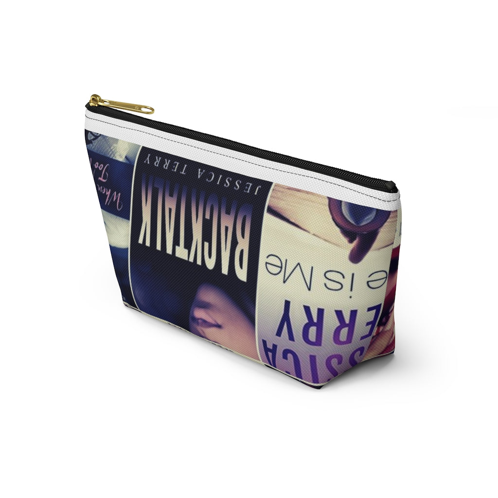 Book Collage Accessory Pouch w T-bottom