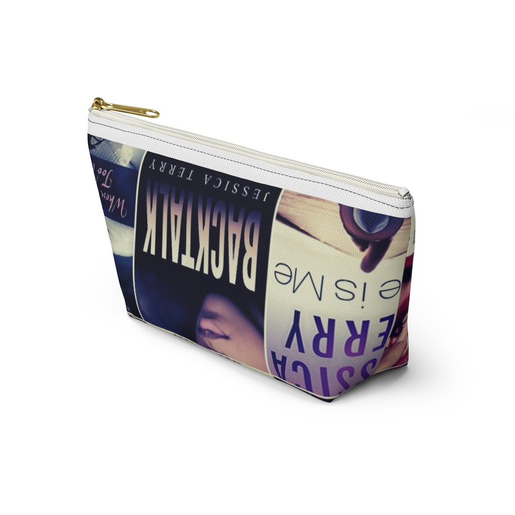 Book Collage Accessory Pouch w T-bottom