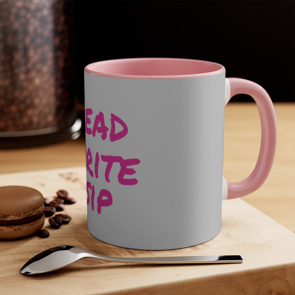 'I Read I Write I Sip' 11oz Accent Mug