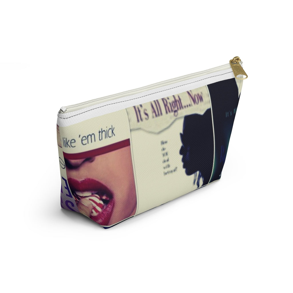 Book Collage Accessory Pouch w T-bottom