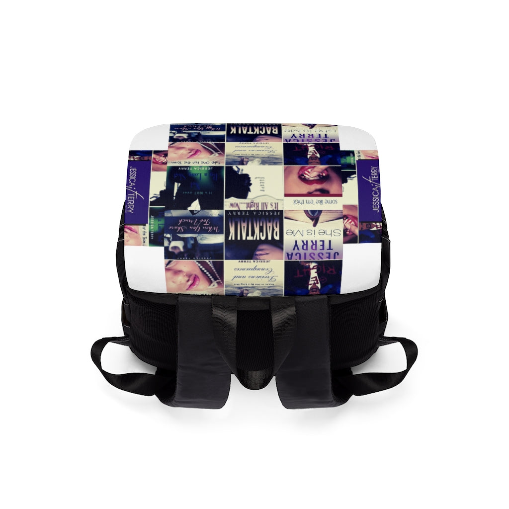 Book Collage Unisex Casual Shoulder Backpack