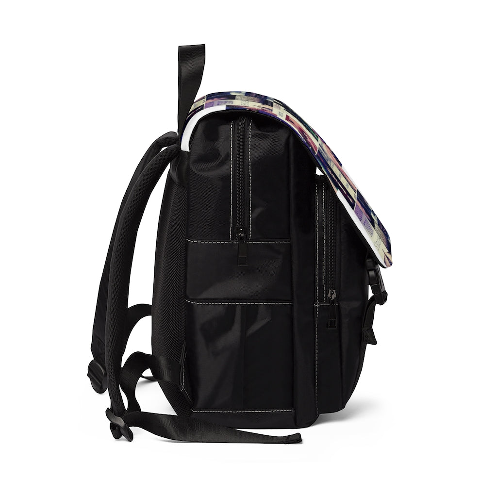 Book Collage Unisex Casual Shoulder Backpack