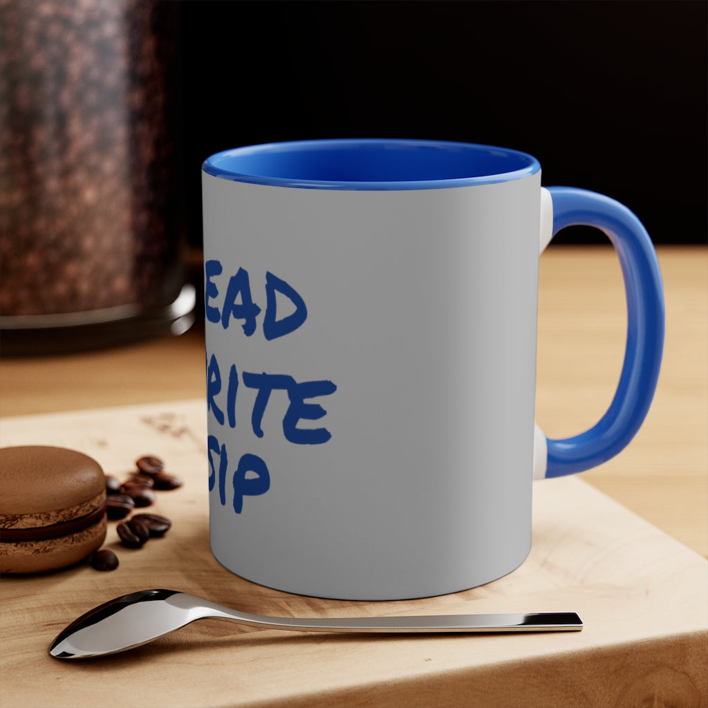 'I Read I Write I Sip' 11oz Accent Mug