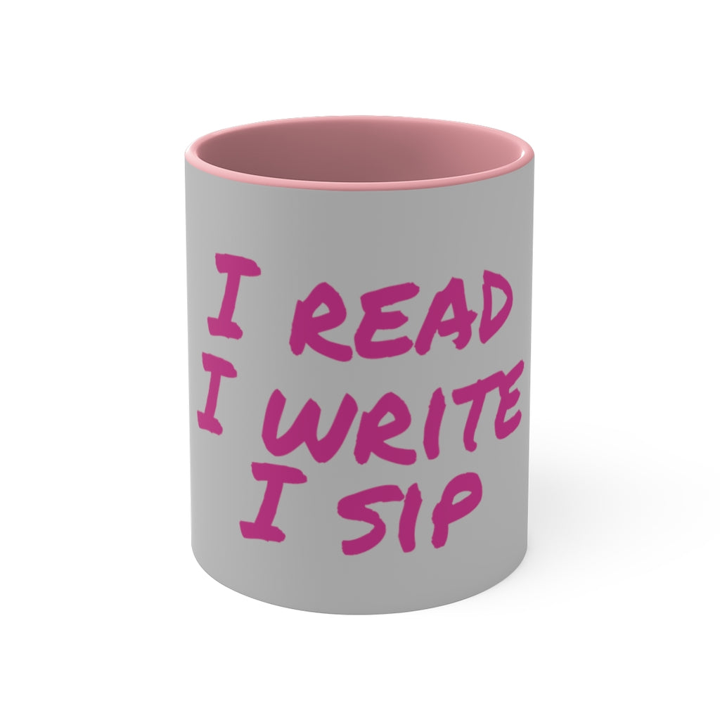 'I Read I Write I Sip' 11oz Accent Mug