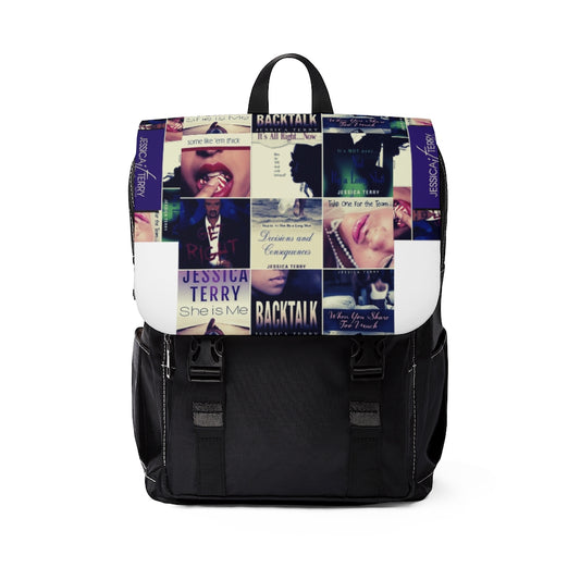 Book Collage Unisex Casual Shoulder Backpack