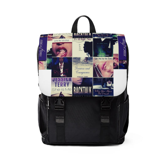 Book Collage Unisex Casual Shoulder Backpack