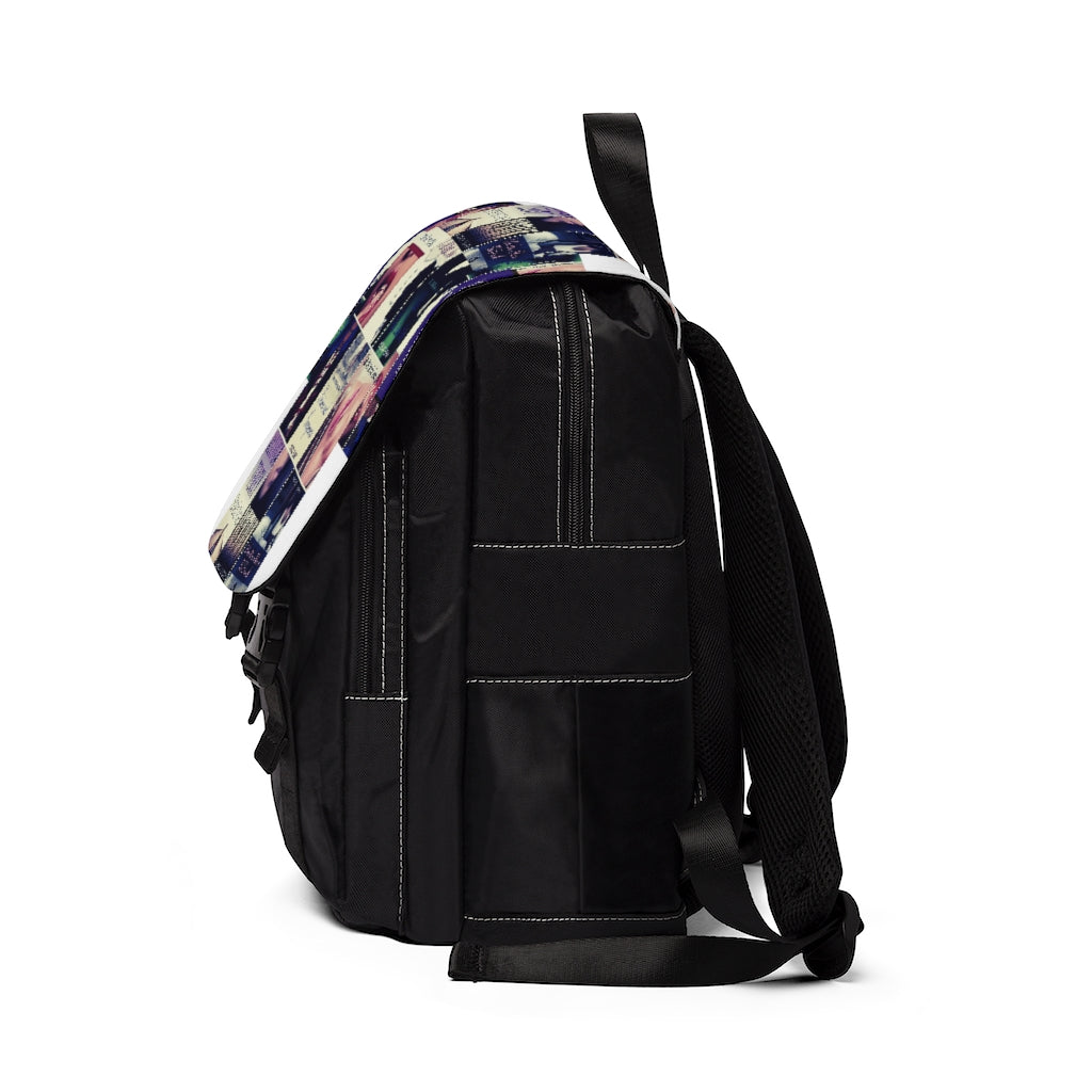 Book Collage Unisex Casual Shoulder Backpack