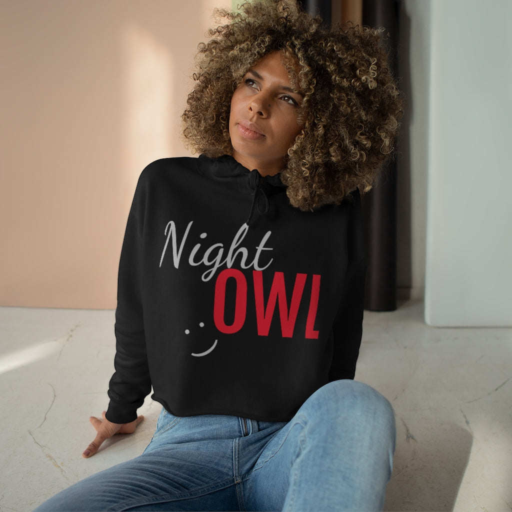 Night Owl Crop Hoodie