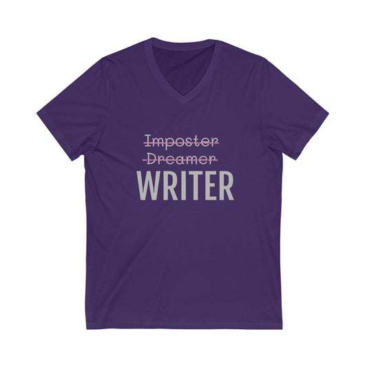 WRITER Unisex Jersey Short Sleeve V-Neck Tee