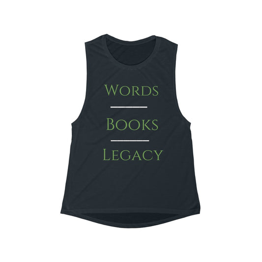 Words/Books/Legacy Women's Flowy Scoop Muscle Tank